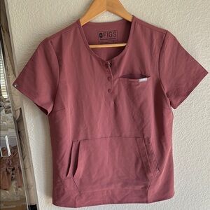 NWOT Figs Women's Mauve Button Down Shirt
